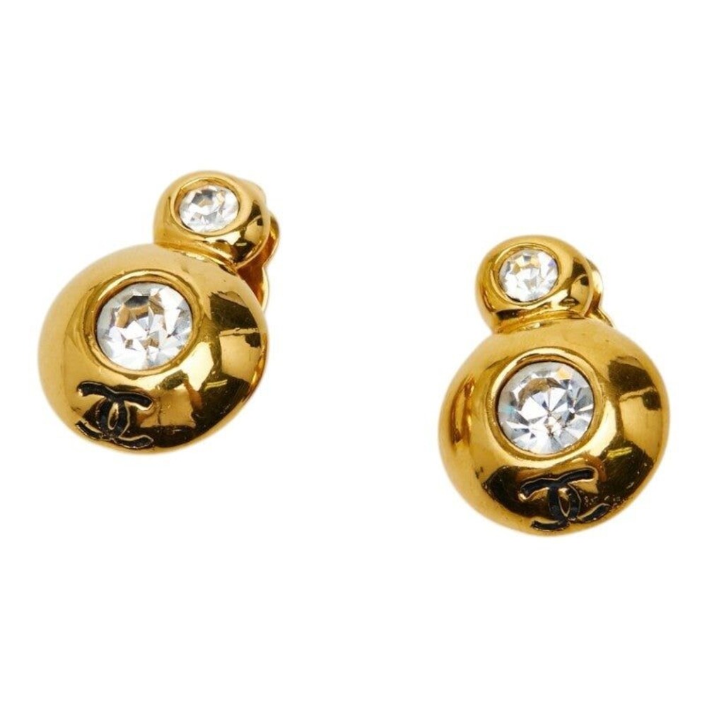 Chanel CC Logo Bijoux Gold Plated Earrings